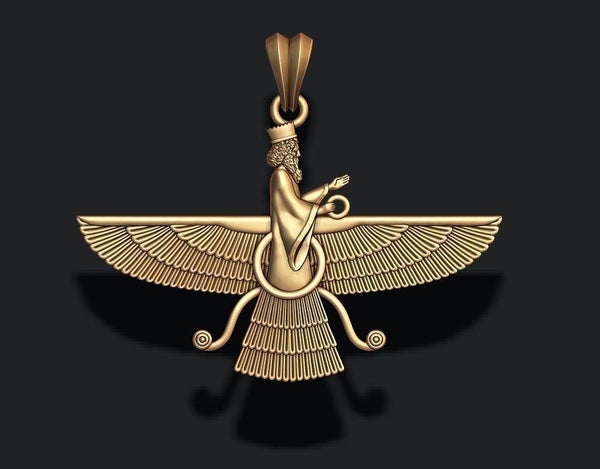 faravahar ahura mazda necklace, faravahar necklace, faravahar pendant