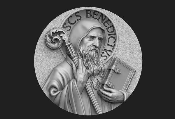 St benedict gold pendant - Saint Benito pendant