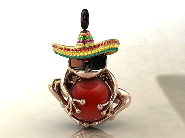 Mexican Frog Sombrero Necklaces