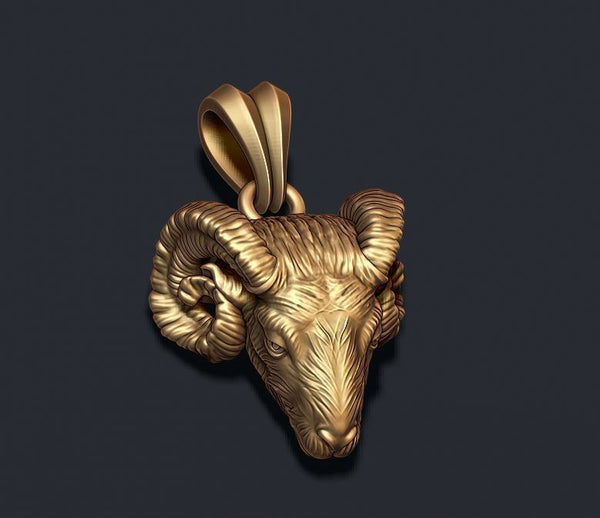 Ram Pendant - Ram necklaces- Gold ram pendant